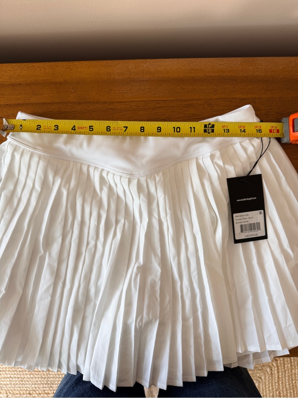 NWT Bad Birdie Double Down Pleated Golf Skort White Size Large - Picture 7 of 9